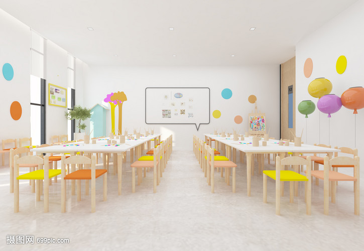 現(xiàn)代簡潔風兒童美術(shù)練習室室內(nèi)設計效果圖解析
